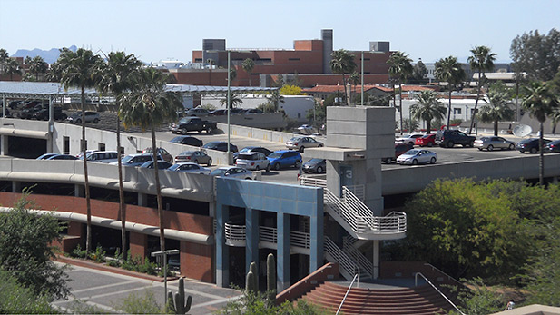 The 2nd Street Parking Garage on the University of Arizona campus.