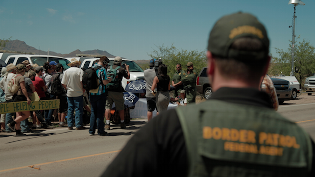 Protesters at the Arivaca Border Patrol checkpoint, May 27, 2015.