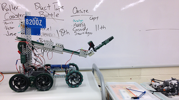 Anne Bonnie is a robot used in Scott Weiler's classes and the robotics club at Amphi Middle School.