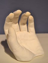 plaster hand sculpture