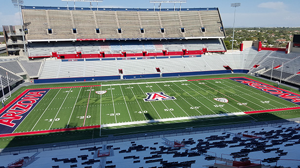 Arizona stadium, home field for the University of Arizona Wildcats football team.