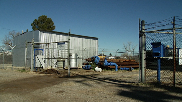 The long pipes that would normally pull water from the ground as a part of Bowie's Well Number Two lay on their side next to the deep hole. The Bowie Water Improvement District estimates it will cost $80,000 to get the well back up and running.