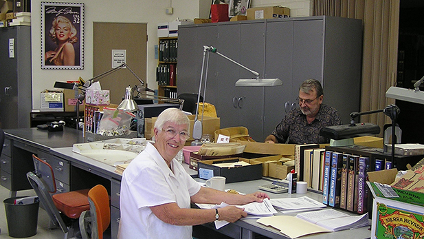 Volunteers at the Postal History Foundation.