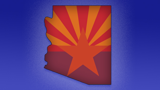 Arizona Flag State outline stock