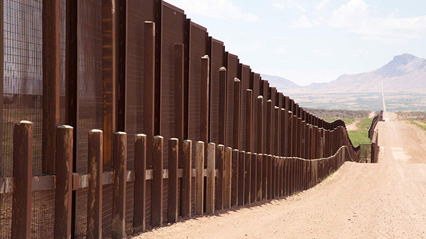 A section of the border between Mexico and Arizona.