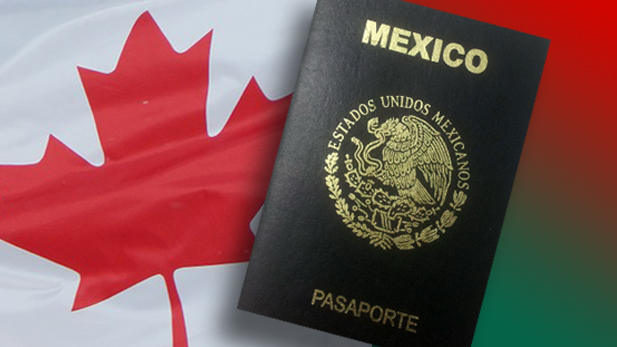 Mexico passport Canada flag