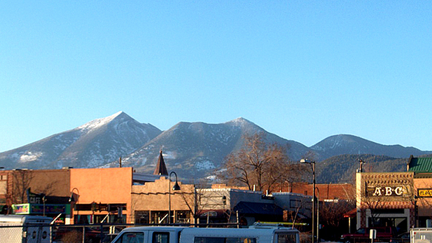 A view from downtown Flagstaff, Arizona.