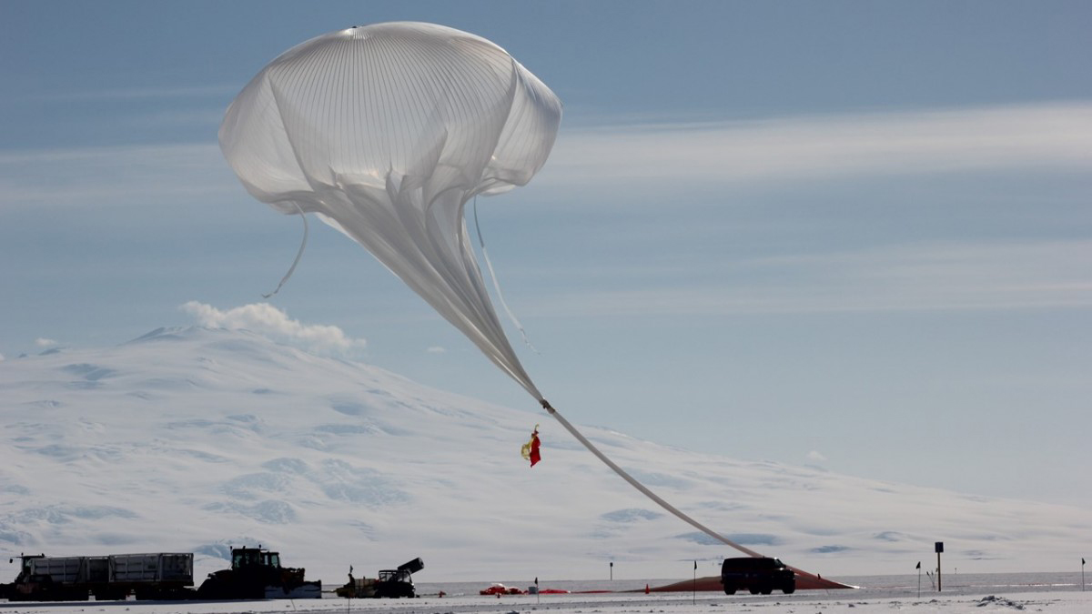 The Stratospheric Terahertz Observatory launches from McMurdo Scientific Station in the Antarctic.