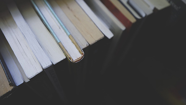 Books shelves poetry reading