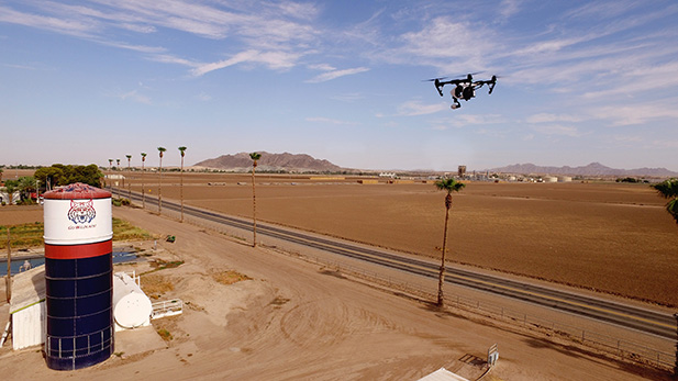 Drone over Yuma fields.