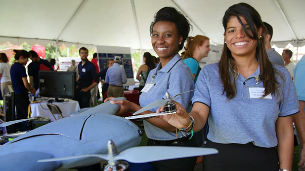 UA College of Engineering students show off their project at Design Day 2015.

