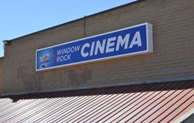 window rock cinema sign focus large