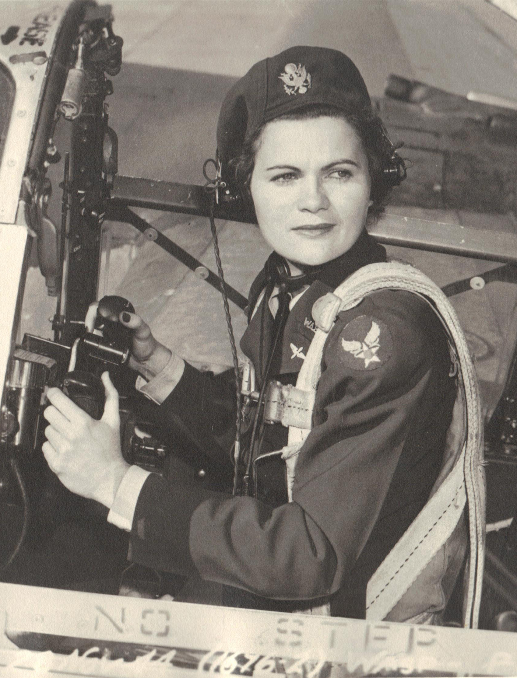 Ruth Helm in the cockpit