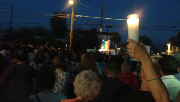 Hundreds gathered on Tucson's North Fourth Avenue to remember the victims in Orlando, Fla.