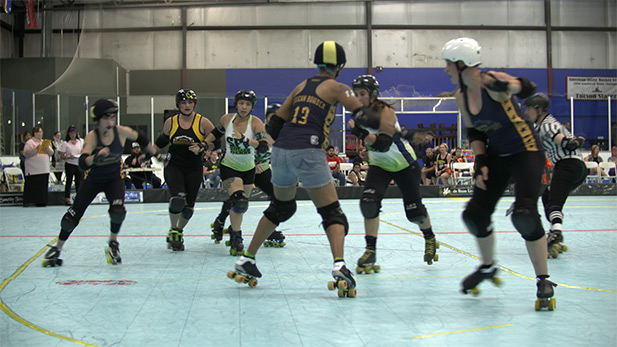 Members of the Tucson Saddletramps compete in a bout.