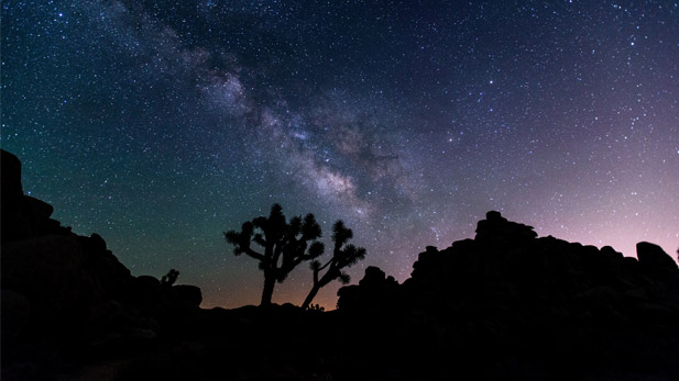 The night sky above the desert.