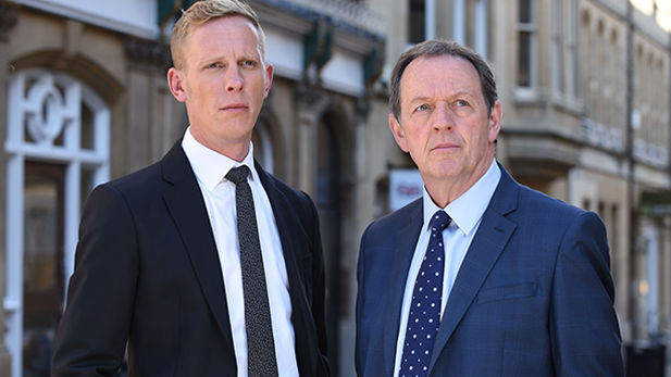 Left to right: Laurence Fox as DI Hathaway and Kevin Whately as DI Lewis
