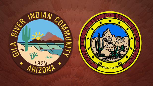 Tohono O'odham and Gila River Indian Community seals spot