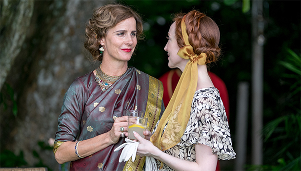 Shown from left to right: Rachel Griffiths as Sirene and Olivia Grant as Madeliene Mathers