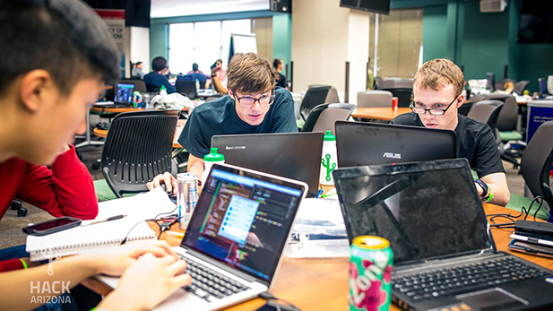 Hard at work at Hack Arizona, 2016.