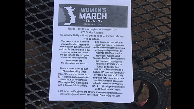 Tucson Women's March flyer spot