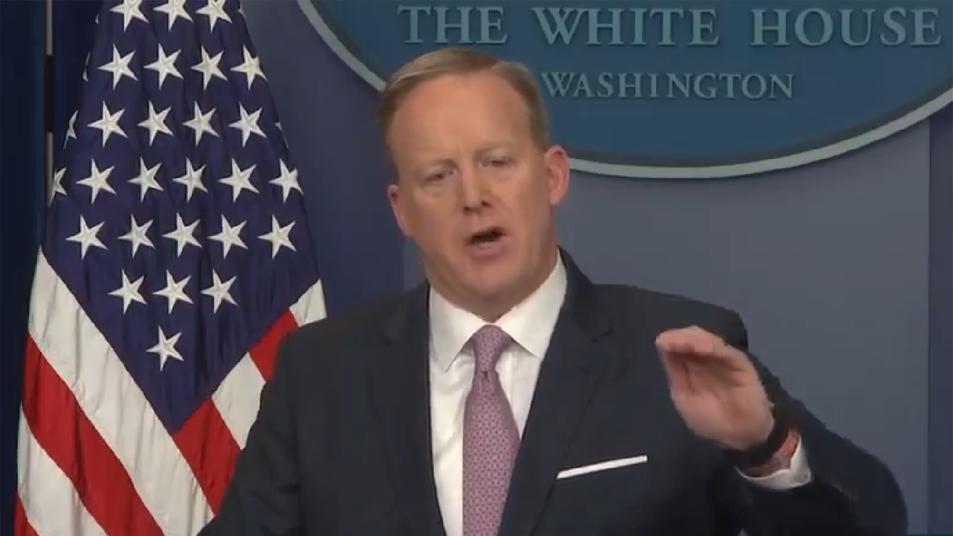 White House Press Secretary Sean Spicer at a briefing Jan. 23, 2017.