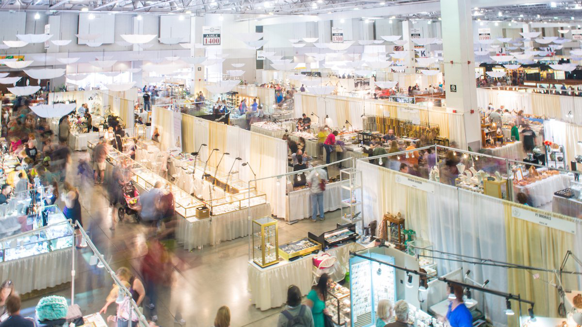 The floor of the Tucson Convention Center during the Tucson Gem and Mineral Show.