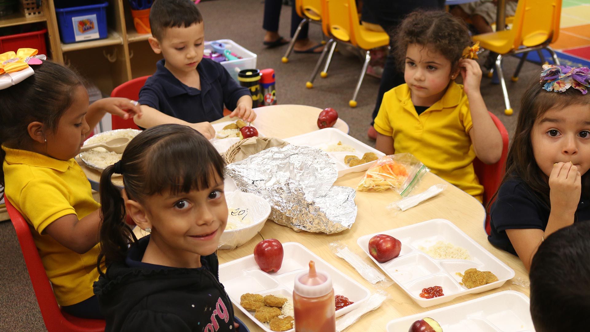 Students at the preK-8 Calabasas School in the Santa Cruz Valley Unified School District.