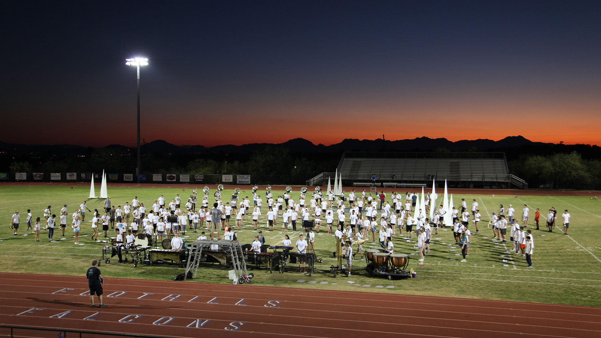 Falcons band field wide shot