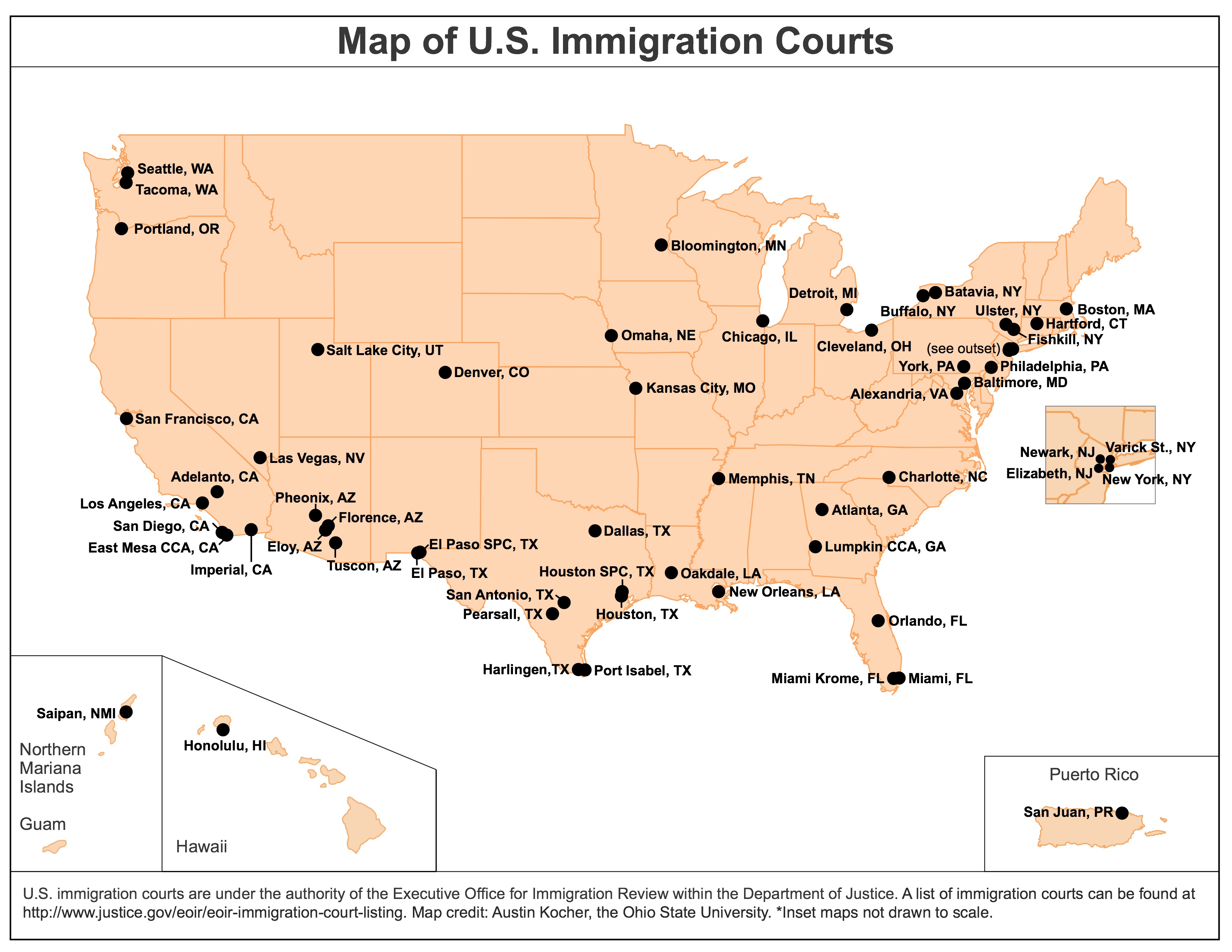 Immigration Court Map