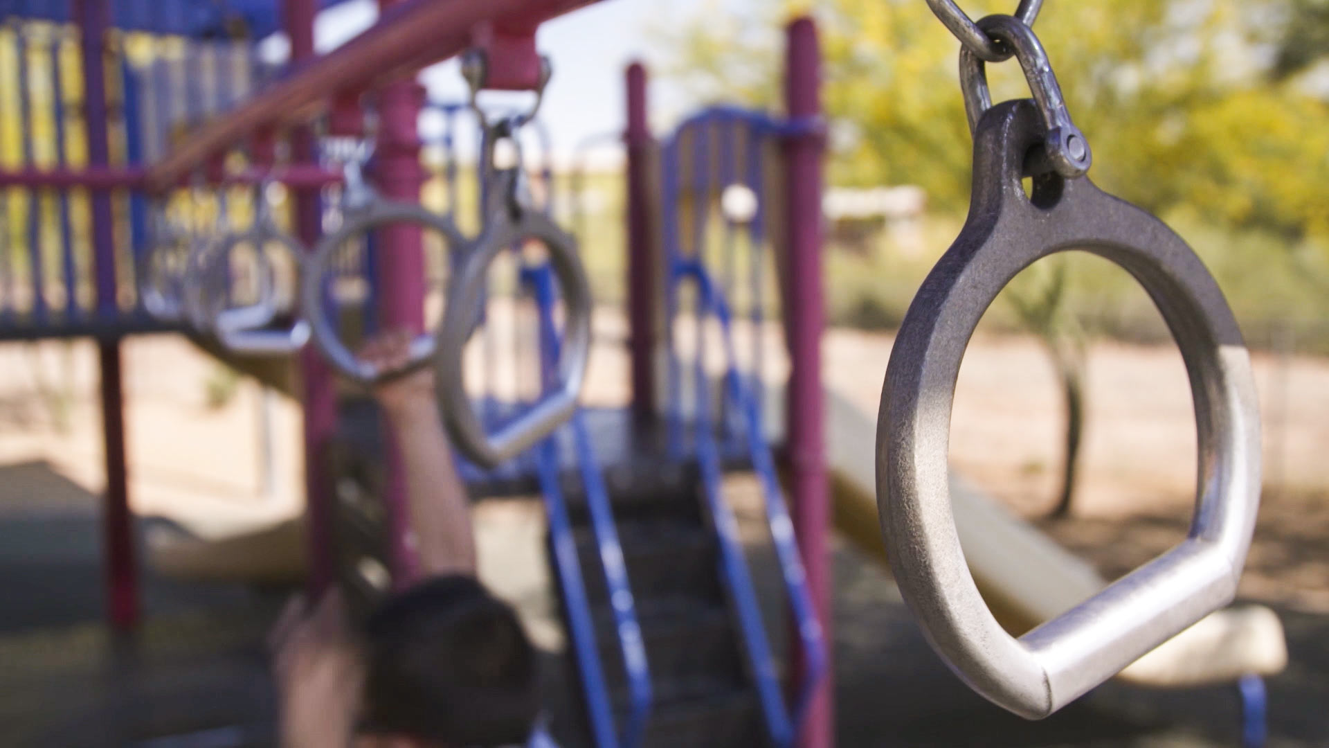 Elementary students at a playground.