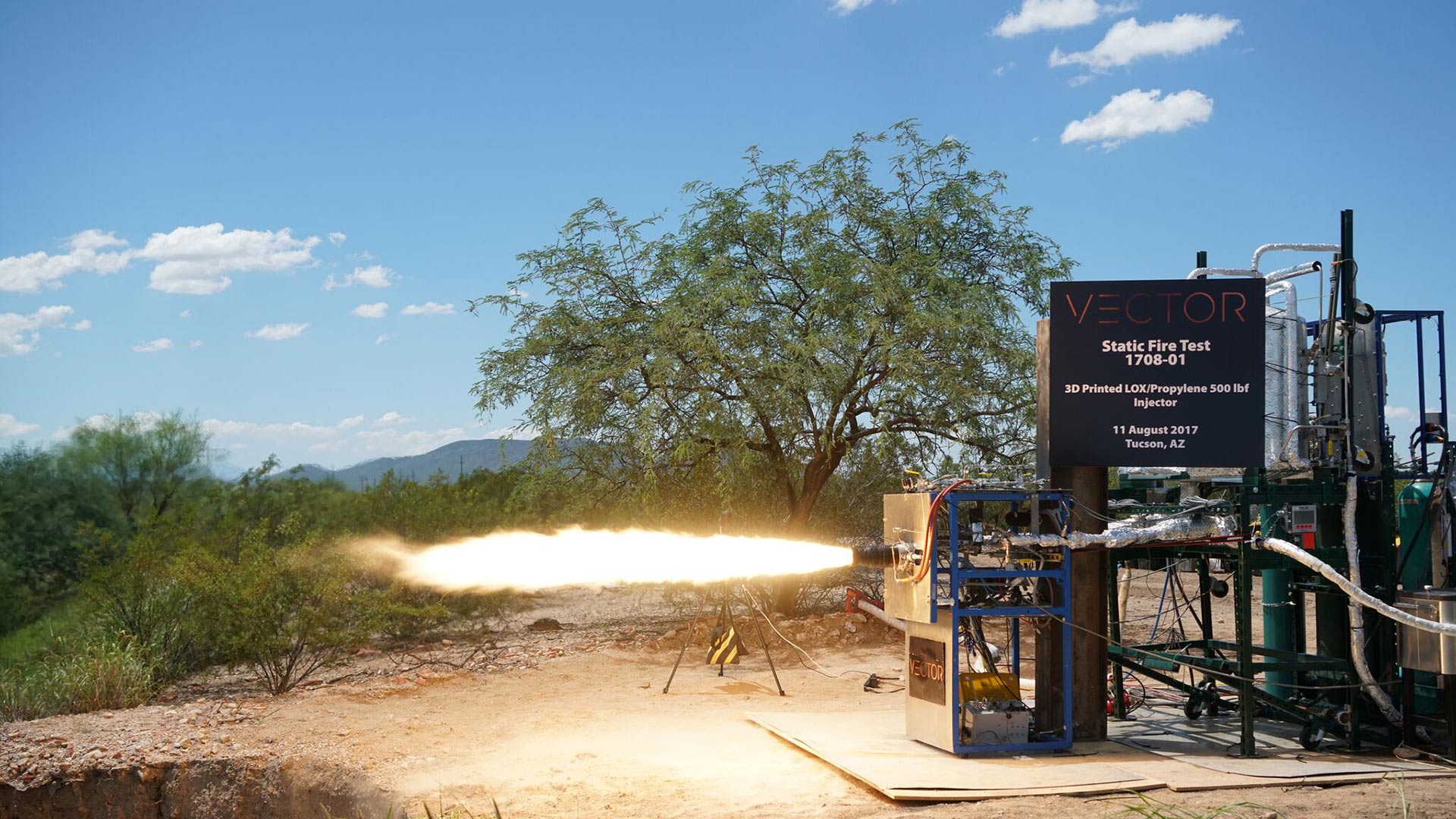 Vector conducts a static fire test in Tucson.