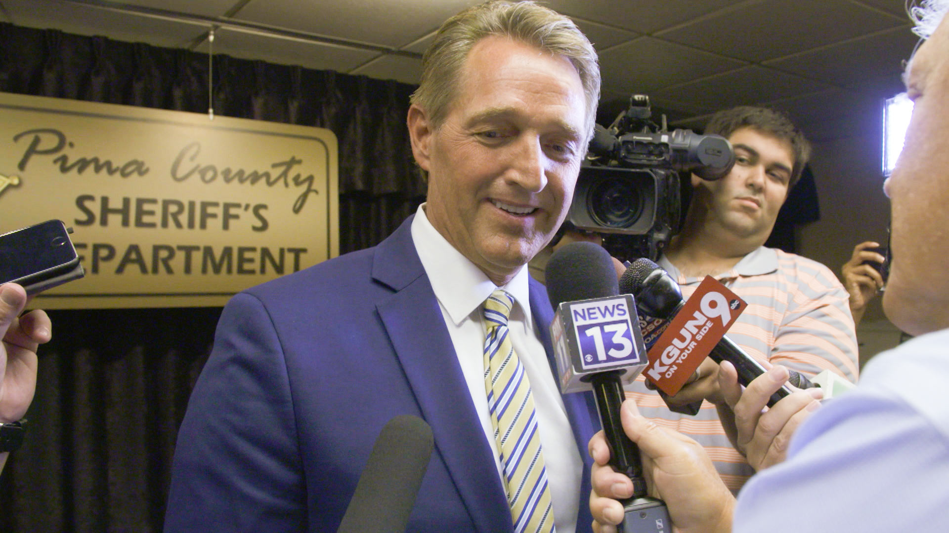 U.S. Sen. Jeff Flake at a Tucson ceremony in which he received an award in from the Arizona Sheriffs Association.