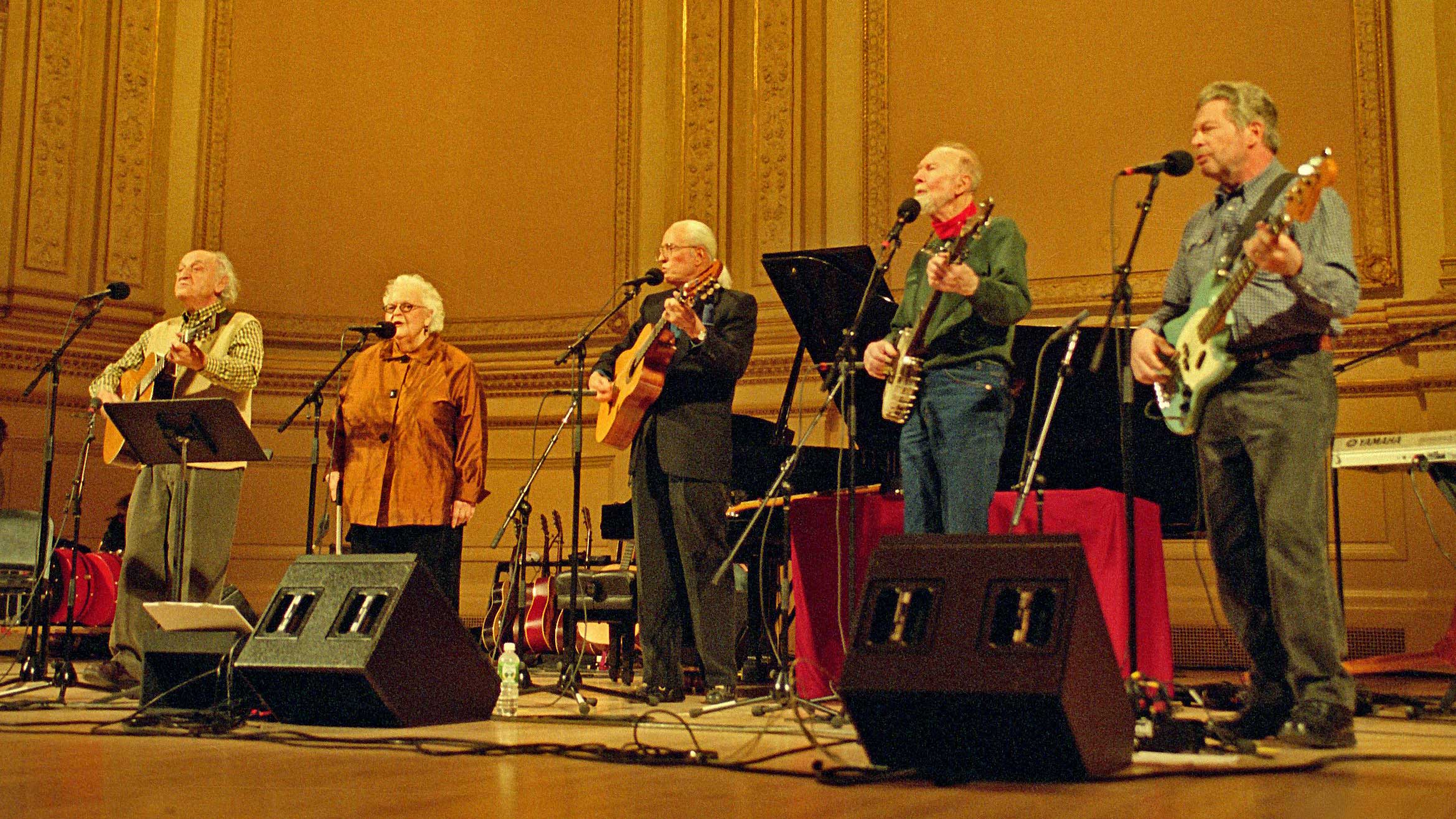 The Weavers at the 2003 Thanksgiving Concert at Carnegie Hall for the Isn't This A Time! tribute to Harold Leventhal and The Weavers.