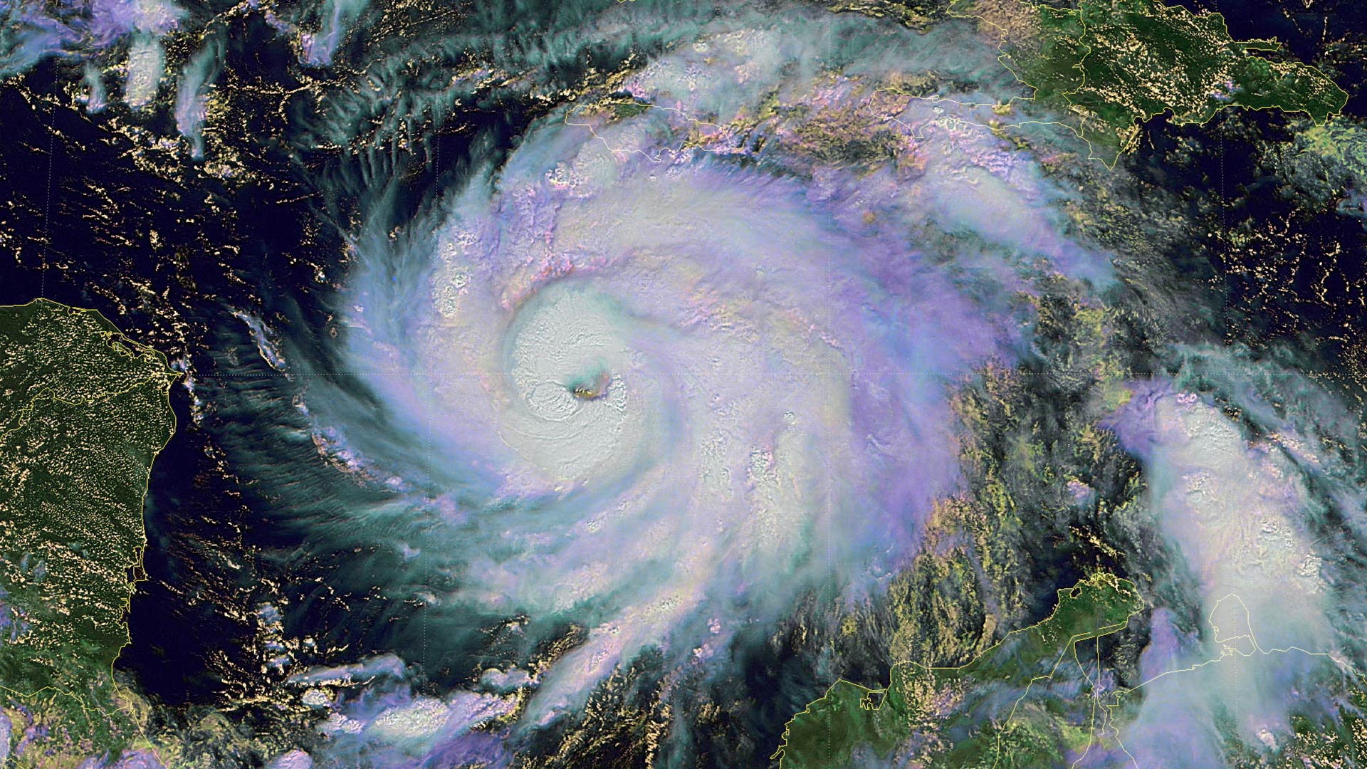 Satellite imagery of Hurricane Mitch, Oct. 24, 1998.