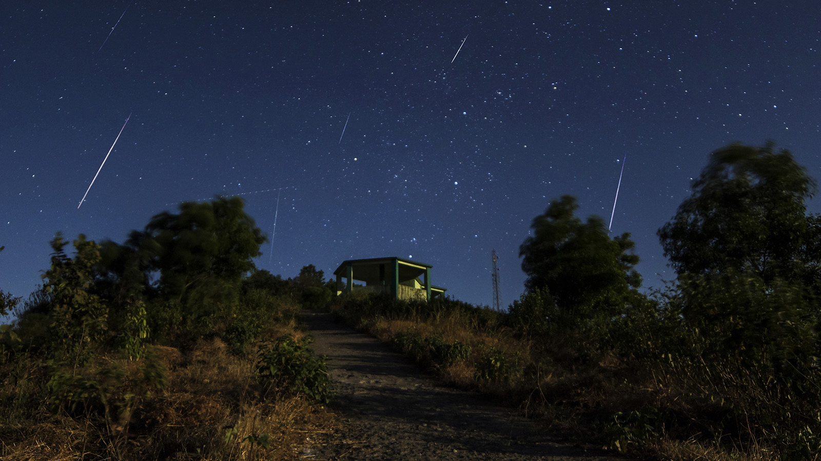 Geminids Meteor Shower in northern hemisphere, December 2013.