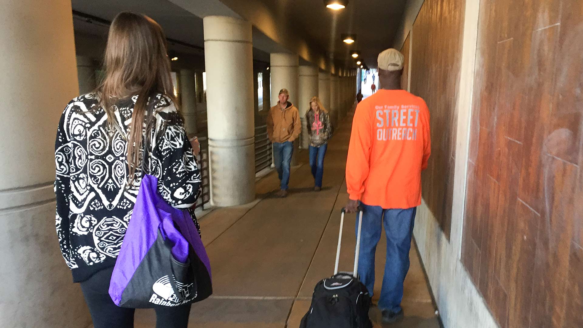  Julie Luchetta, left, and Karl Blade work with provide outreach services for young homeless people in Tucson.