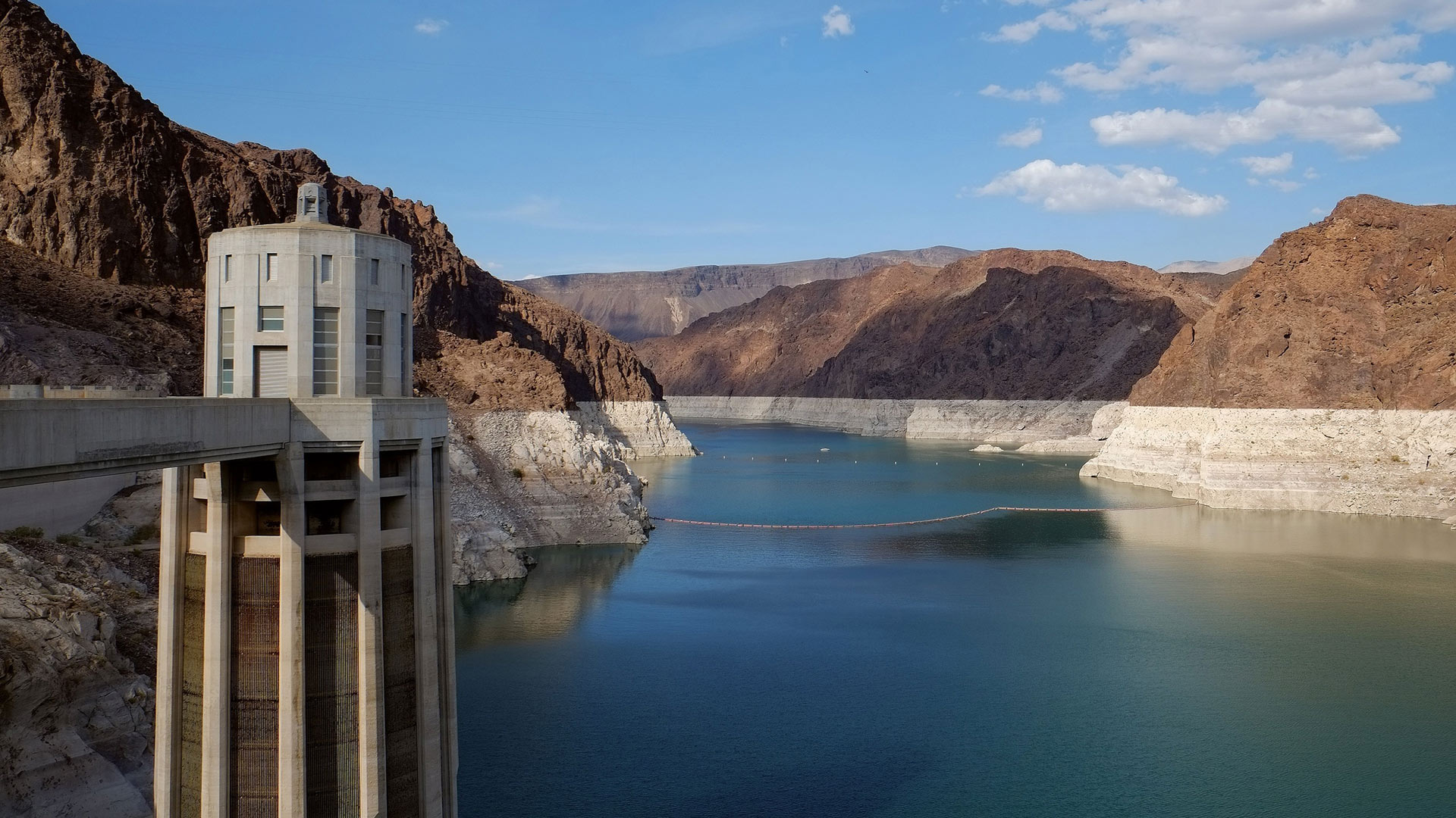 A view from the Lake Mead side of the Hoover Dam.