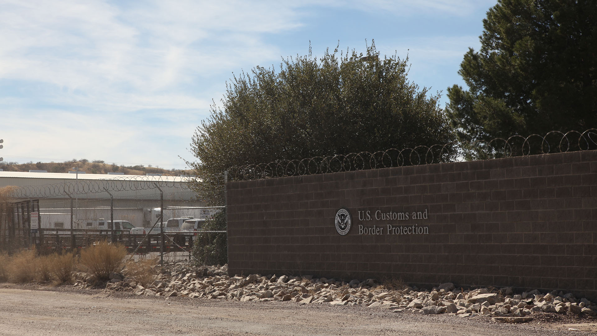 A fence at the Border Patrol Nogales Station.