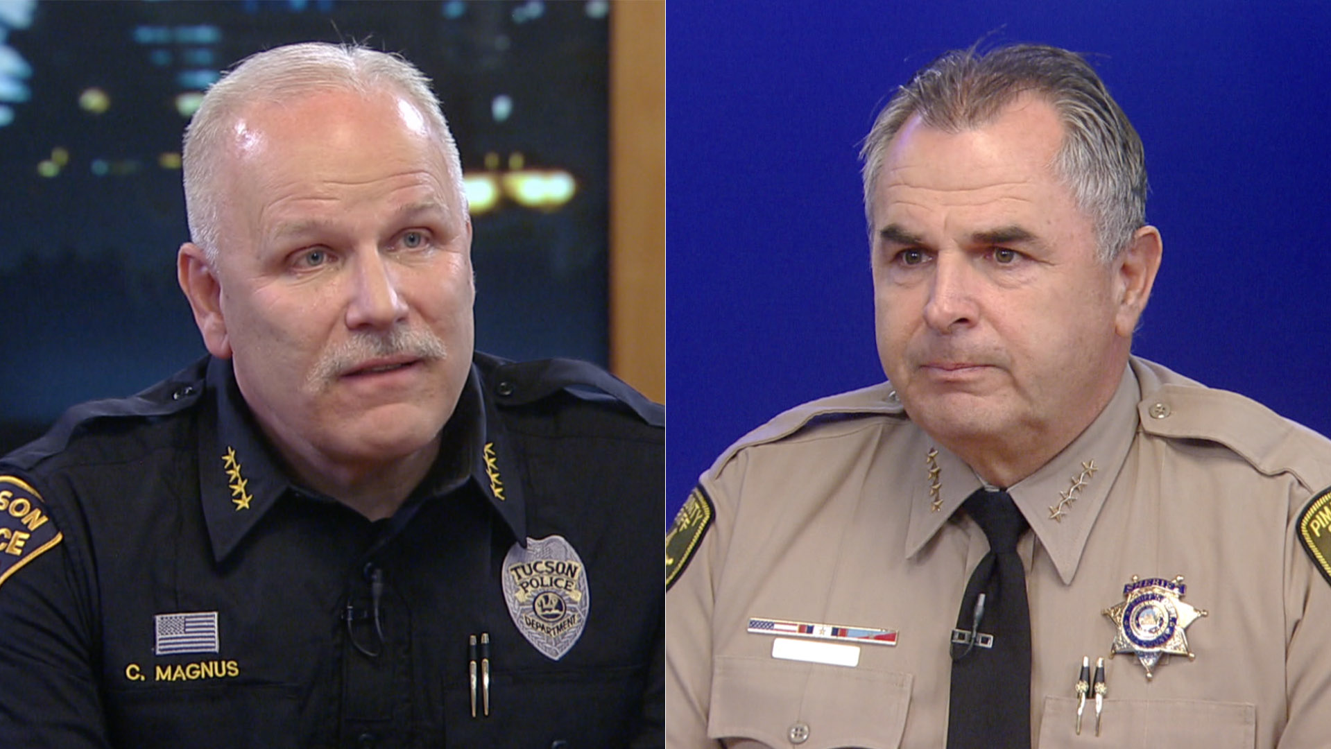 Tucson Police Chief Chris Magnus (left) and Pima County Sheriff Mark Napier, February 2016.