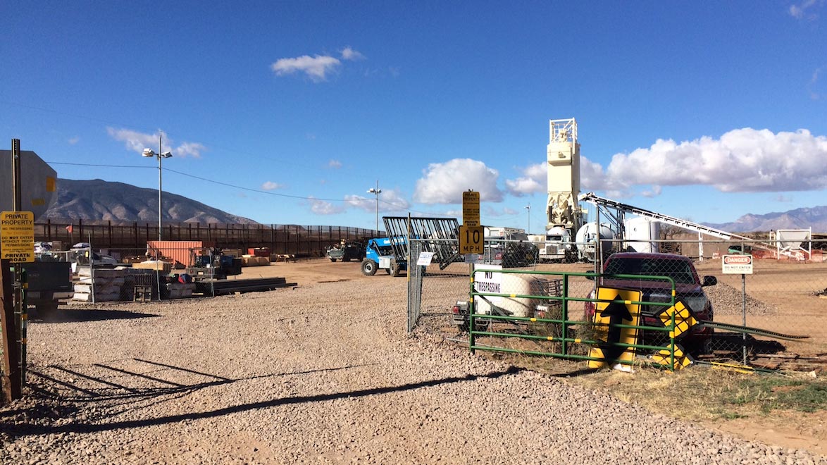 Border fence construction yard Naco hero