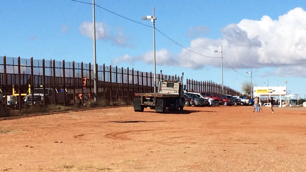 Work is underway on the double fence east of the Naco, Ariz., port of entry, Feb. 23, 2017.