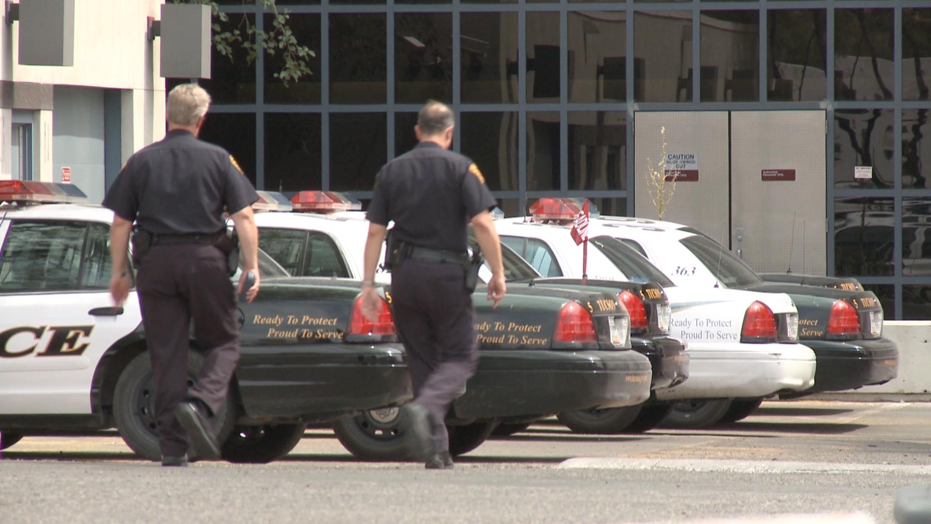 Parked Tucson Police Department cars.