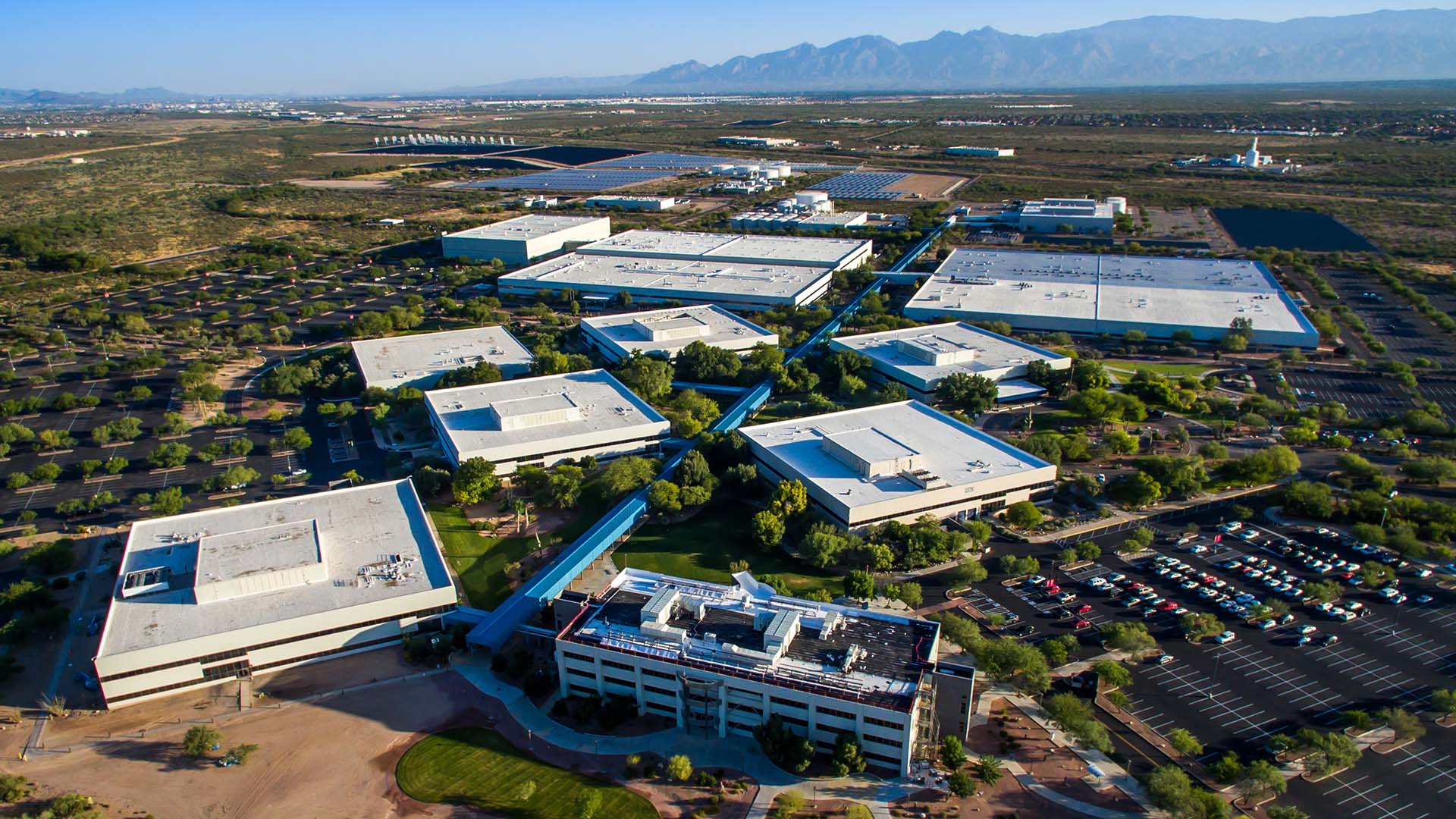 An aerial view of the UA Tech Parks.