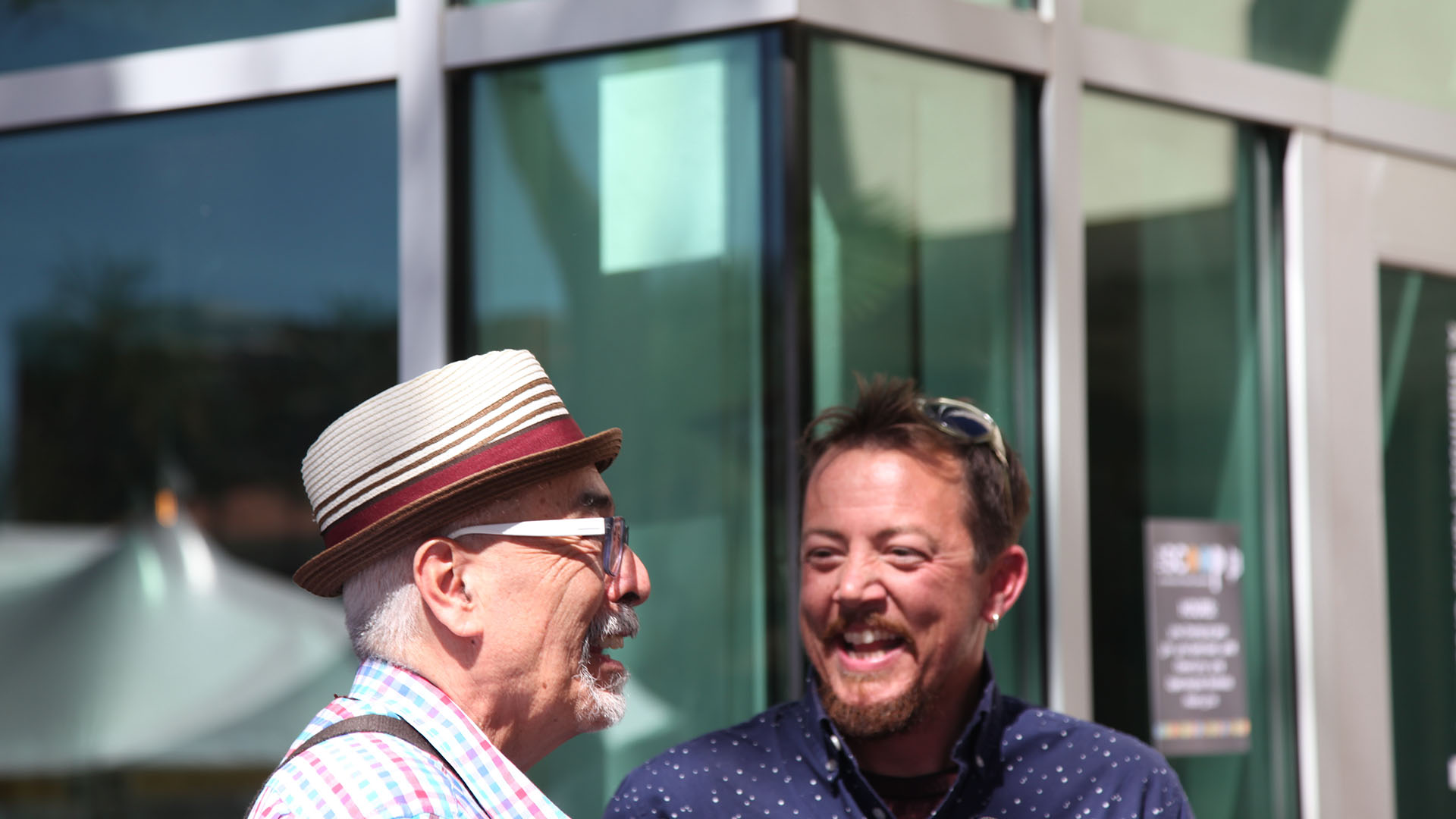 U.S. Poet Laureate Juan Felipe Herrera, left, and Tucson Poet Laureate TC Tolbert, March 10, 2017.