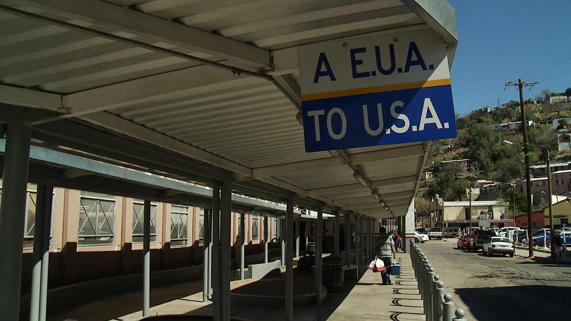 Walking passageway to a port of entry on the U.S.-Mexico border in Nogales.