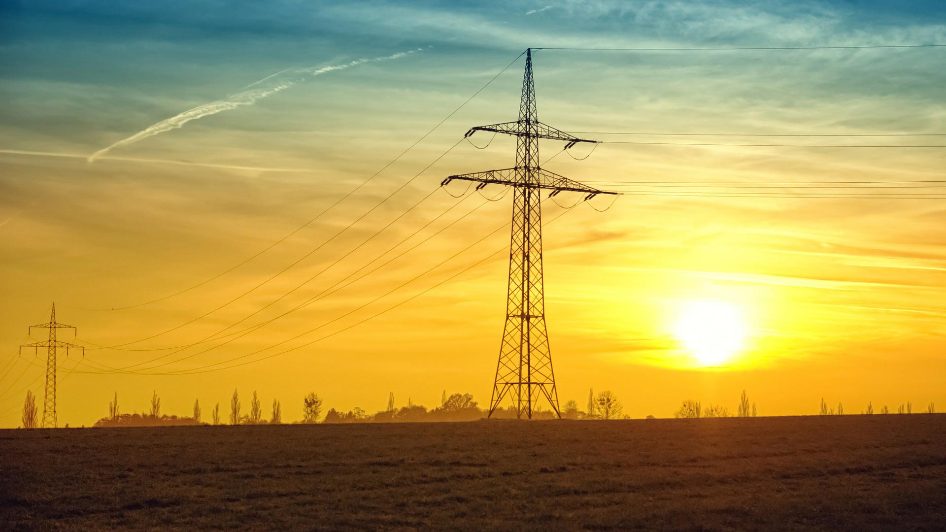 An electric transmission line.