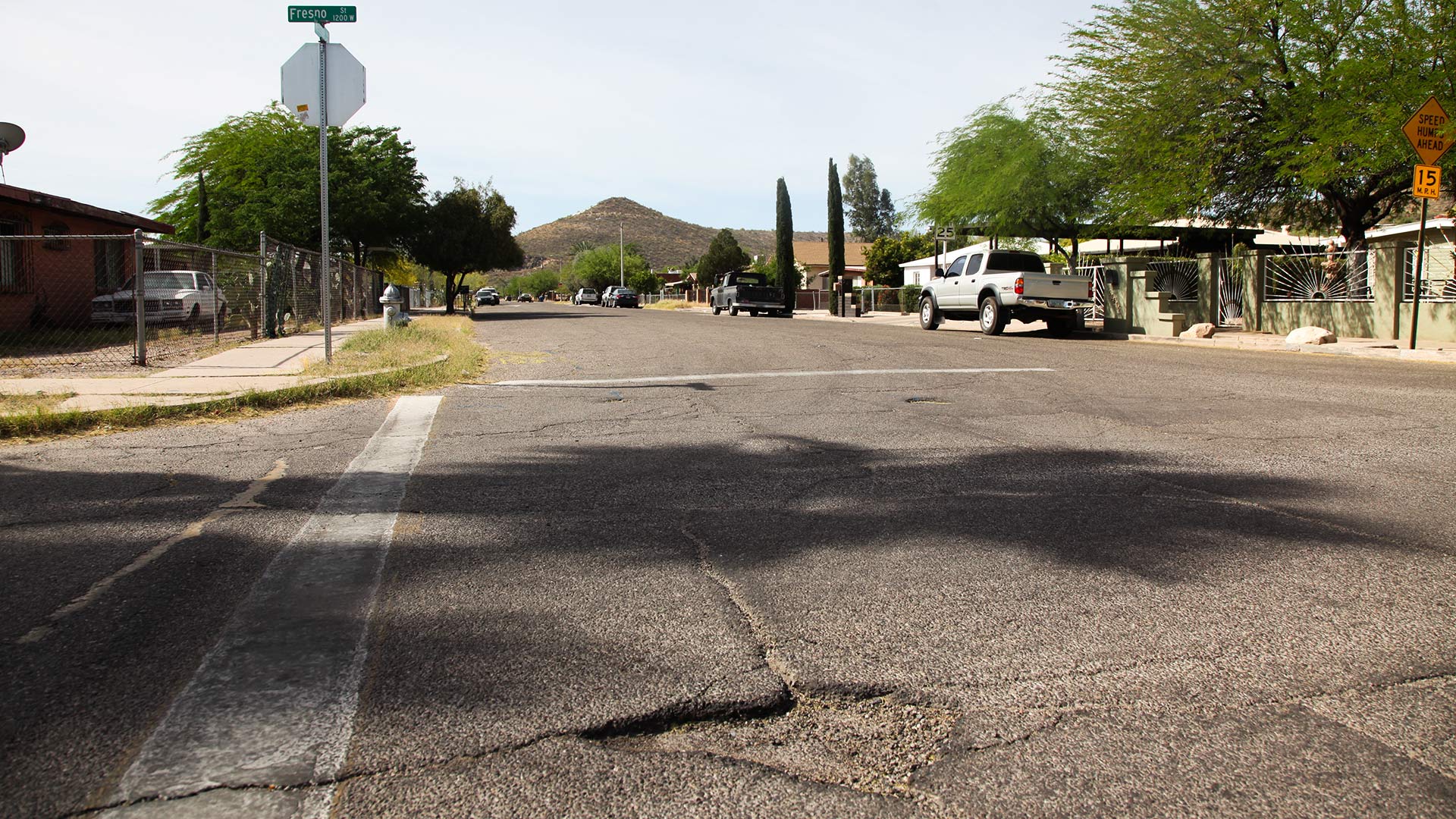 Pothole street menlo roads work