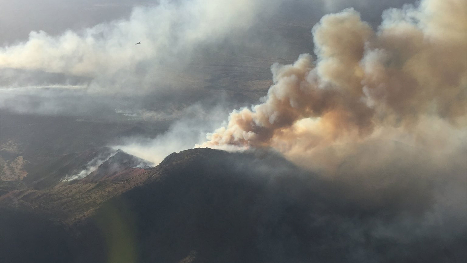 The Sawmill Fire located 10 miles southeast of Green Valley, Arizona. 