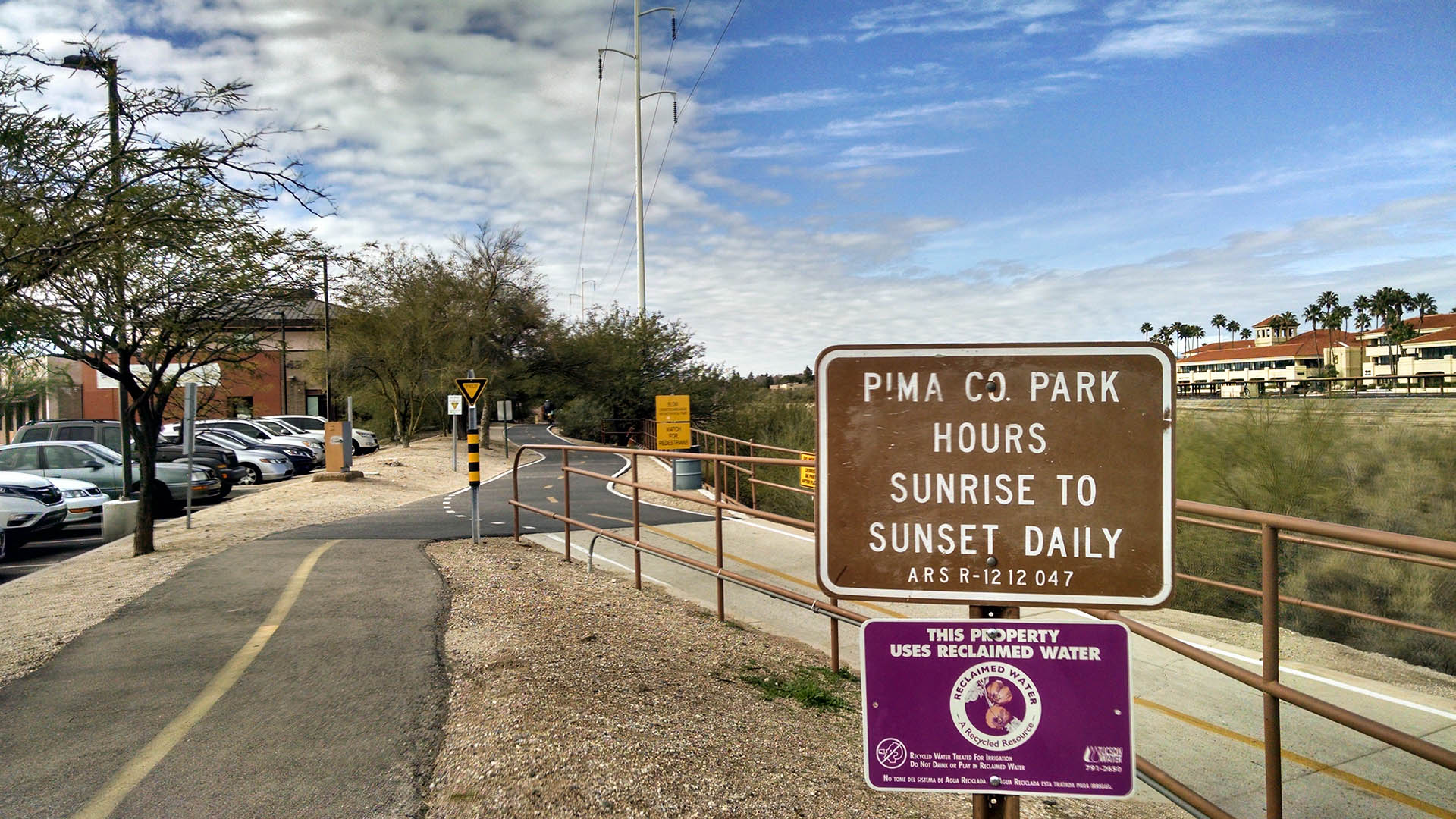 The Loop bike path along the Rillito River at North Campbell Avenue.